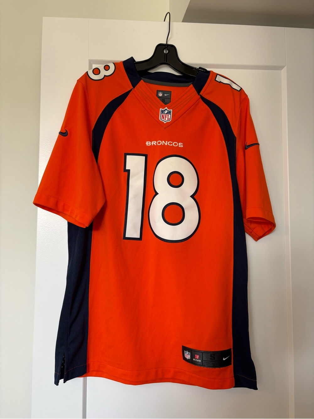 NFL Denver Broncos Orange and Navy #18 MANNING Jersey